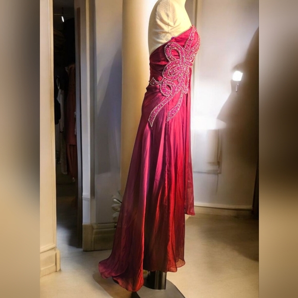 Source Unknown Strapless Burgundy Dress - Picture 3 of 8